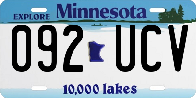 MN license plate 092UCV