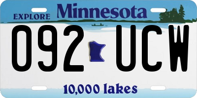 MN license plate 092UCW