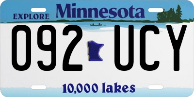 MN license plate 092UCY