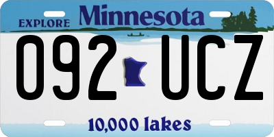 MN license plate 092UCZ