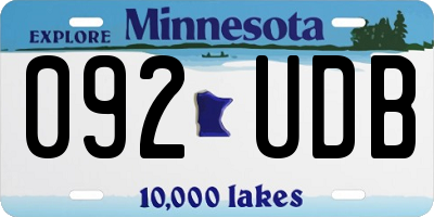 MN license plate 092UDB