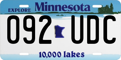 MN license plate 092UDC