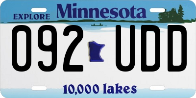 MN license plate 092UDD