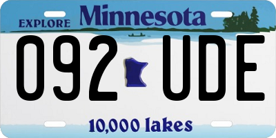 MN license plate 092UDE