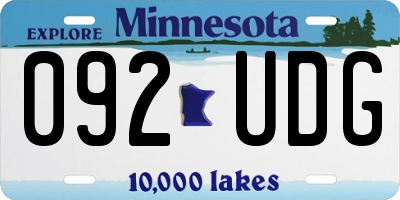 MN license plate 092UDG