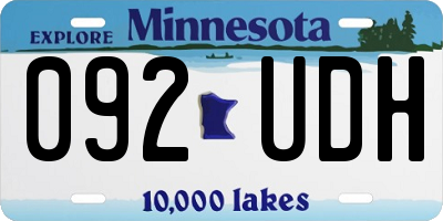 MN license plate 092UDH