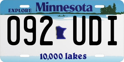 MN license plate 092UDI