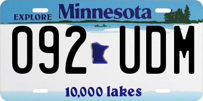 MN license plate 092UDM