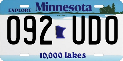 MN license plate 092UDO