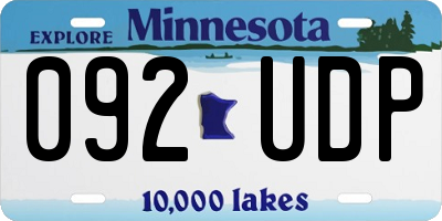 MN license plate 092UDP