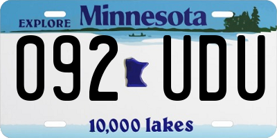 MN license plate 092UDU