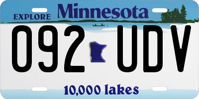 MN license plate 092UDV