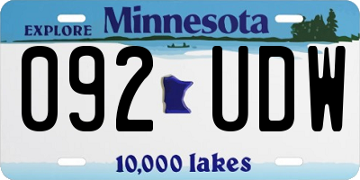 MN license plate 092UDW