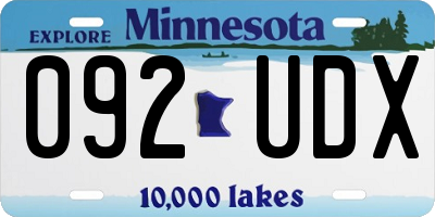 MN license plate 092UDX