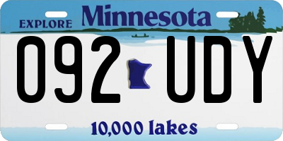 MN license plate 092UDY