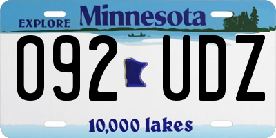 MN license plate 092UDZ