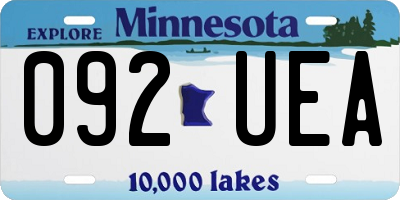 MN license plate 092UEA
