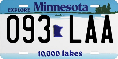 MN license plate 093LAA