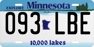 MN license plate 093LBE
