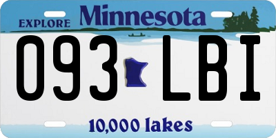 MN license plate 093LBI