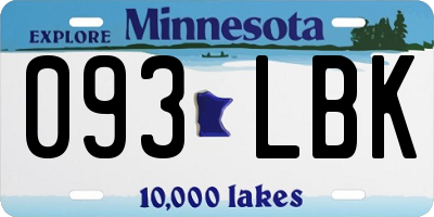 MN license plate 093LBK