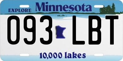 MN license plate 093LBT
