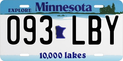 MN license plate 093LBY