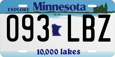 MN license plate 093LBZ