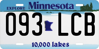 MN license plate 093LCB
