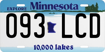 MN license plate 093LCD