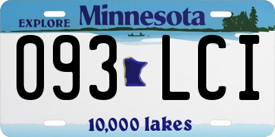 MN license plate 093LCI