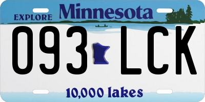 MN license plate 093LCK