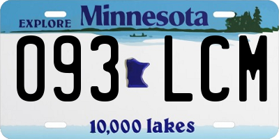 MN license plate 093LCM