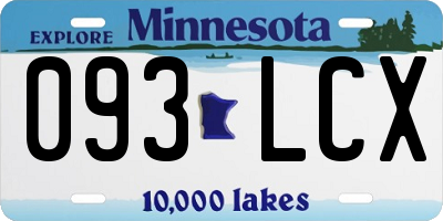 MN license plate 093LCX