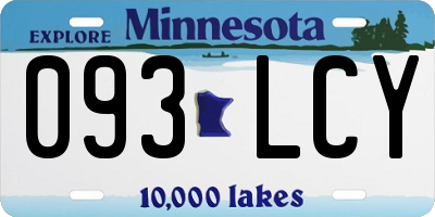 MN license plate 093LCY