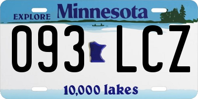 MN license plate 093LCZ