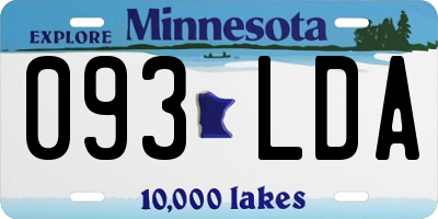 MN license plate 093LDA