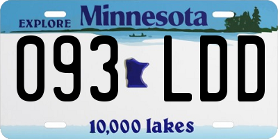 MN license plate 093LDD