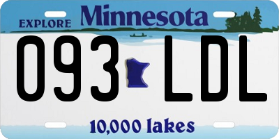 MN license plate 093LDL
