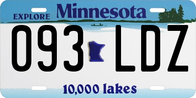 MN license plate 093LDZ
