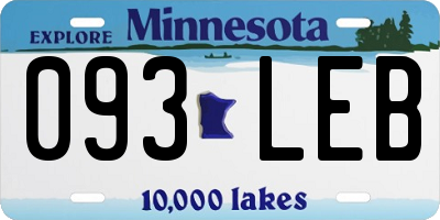 MN license plate 093LEB
