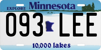 MN license plate 093LEE
