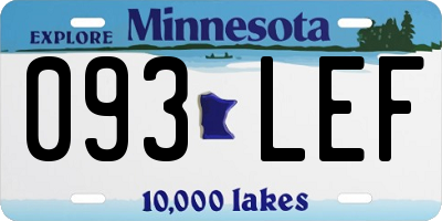 MN license plate 093LEF