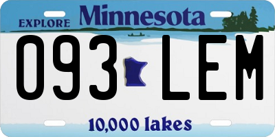 MN license plate 093LEM