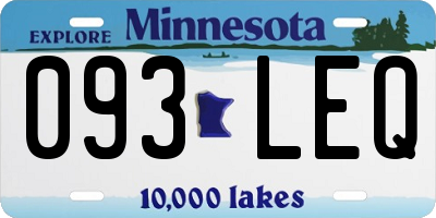 MN license plate 093LEQ