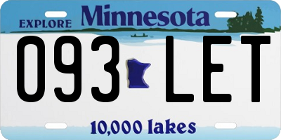 MN license plate 093LET