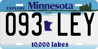 MN license plate 093LEY