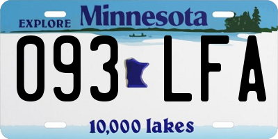 MN license plate 093LFA