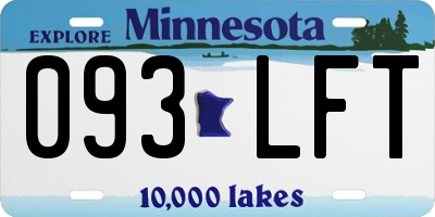 MN license plate 093LFT