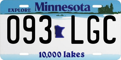 MN license plate 093LGC